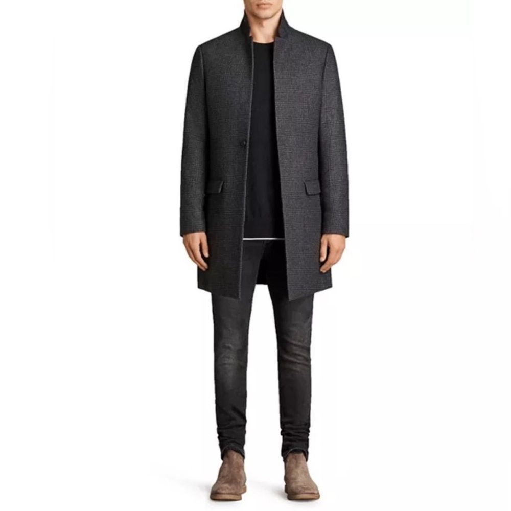 Allsaints Wool Plaid Coat - Size 34